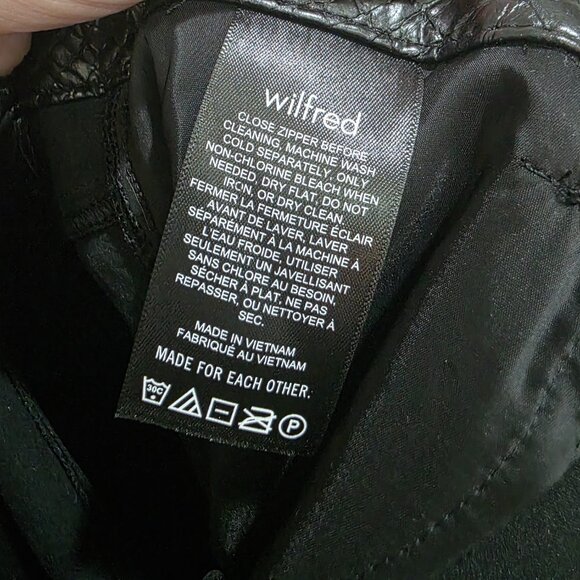 Wilfred Melina Pants Black Faux Leather Snakeskin Size 6 NWOT - Picture 12 of 12